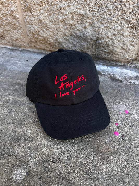 Los Angeles I love you - CAP - Red on Black - Dad Cap