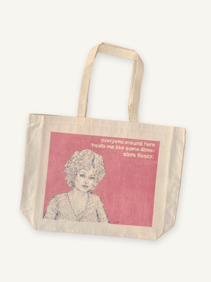 9 to 5 TOTE with natural canvas color on an ivory background