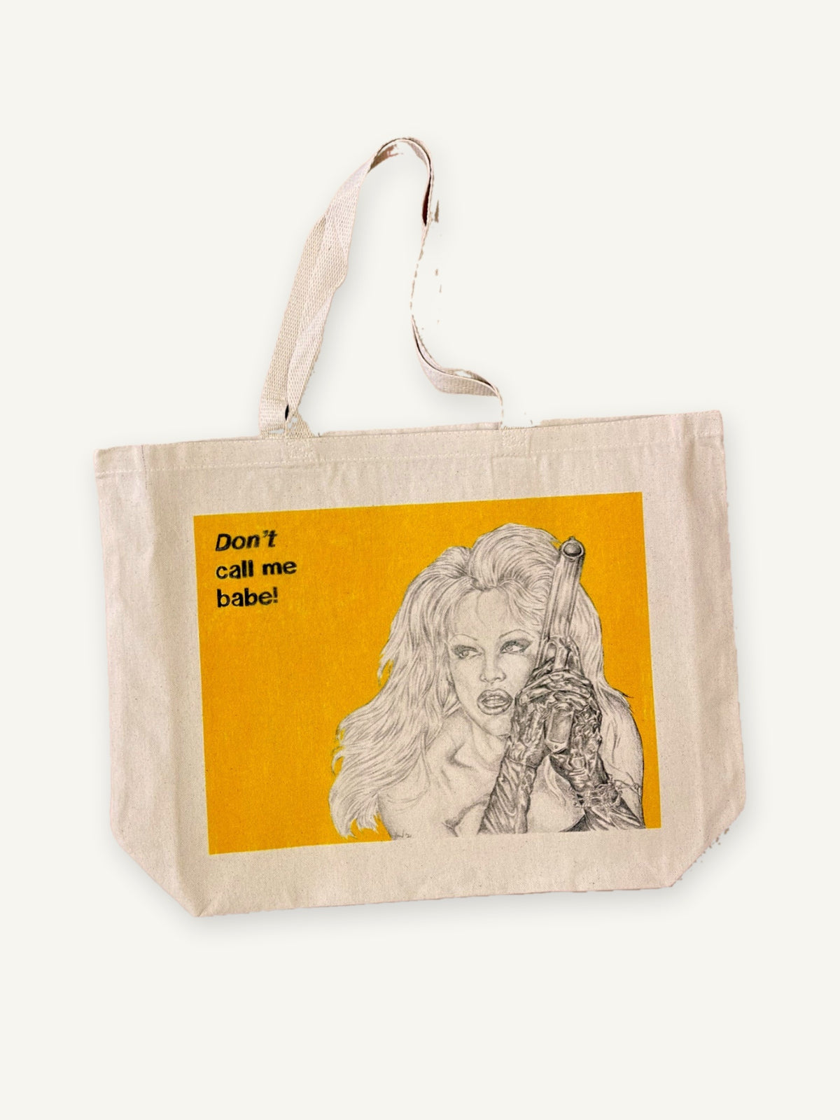 Barb Wire TOTE with natural canvas color on an ivory background