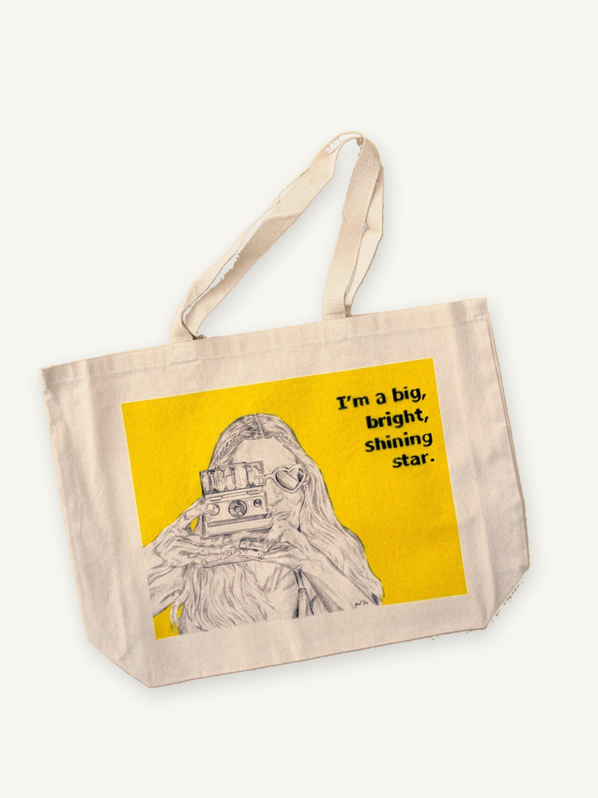 Boogie Nights TOTE with natural canvas color on an ivory background