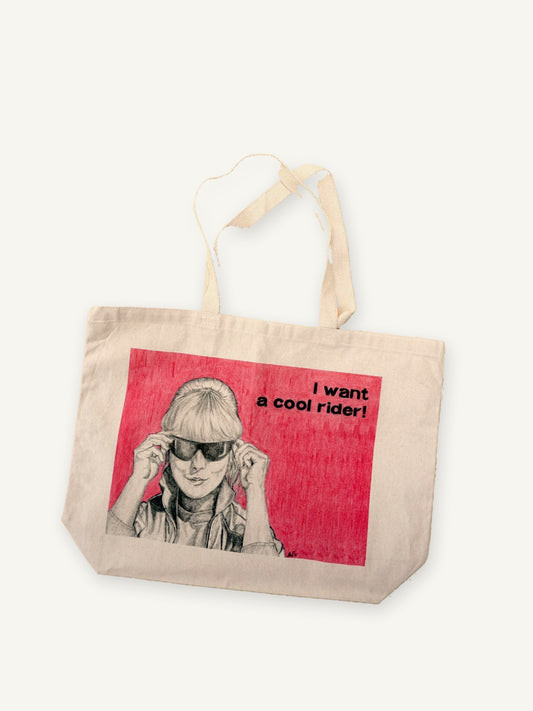 Grease 2 TOTE with natural canvas color on an ivory background