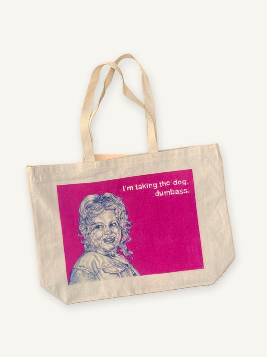 Legally Blonde TOTE with natural canvas color on an ivory background