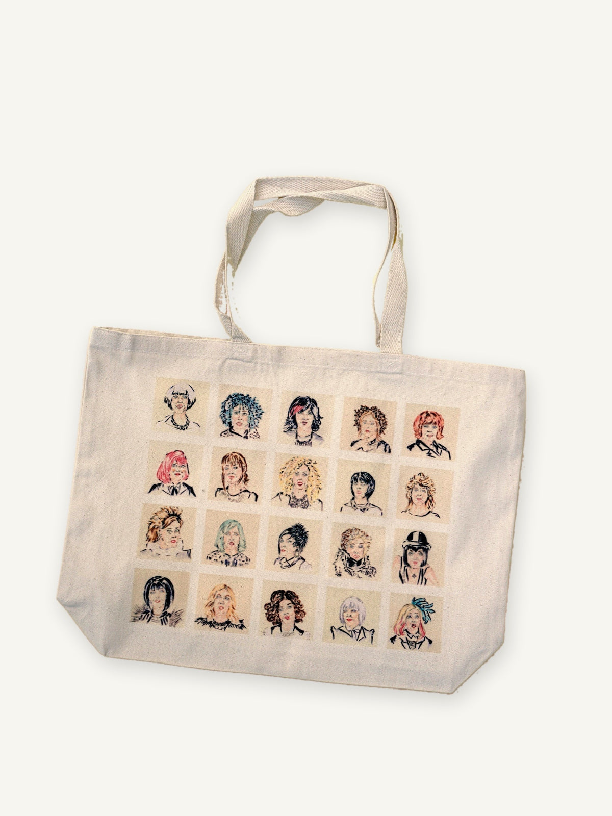 SCHITTS CREEK TOTE with natural canvas color on an ivory background