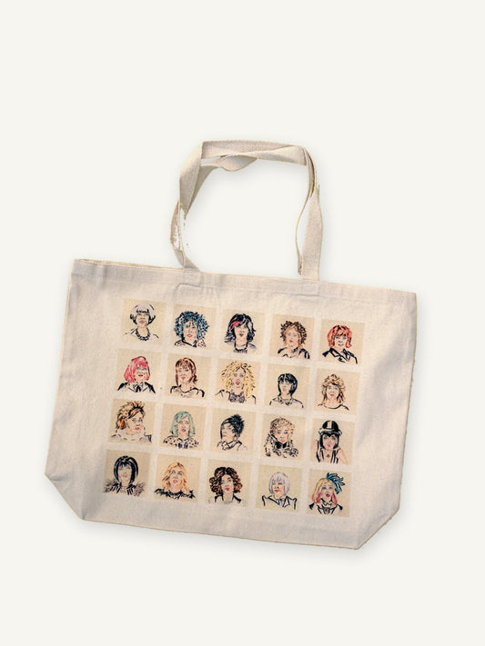 SCHITTS CREEK TOTE with natural canvas color on an ivory background