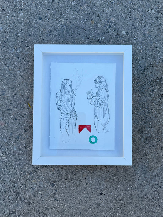 Original MK and Ashley smoking - Art Print