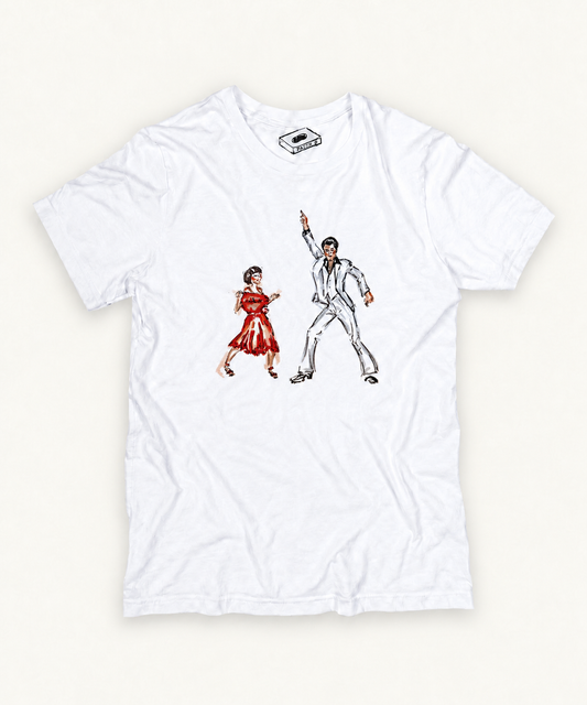 SATURDAY NIGHT FEVER T-SHIRT included in matching tee and framed print bundle