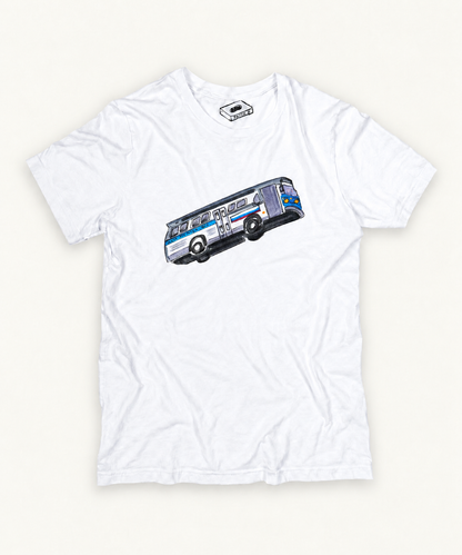 SPEED hand-drawn artwork on white tee with ivory background