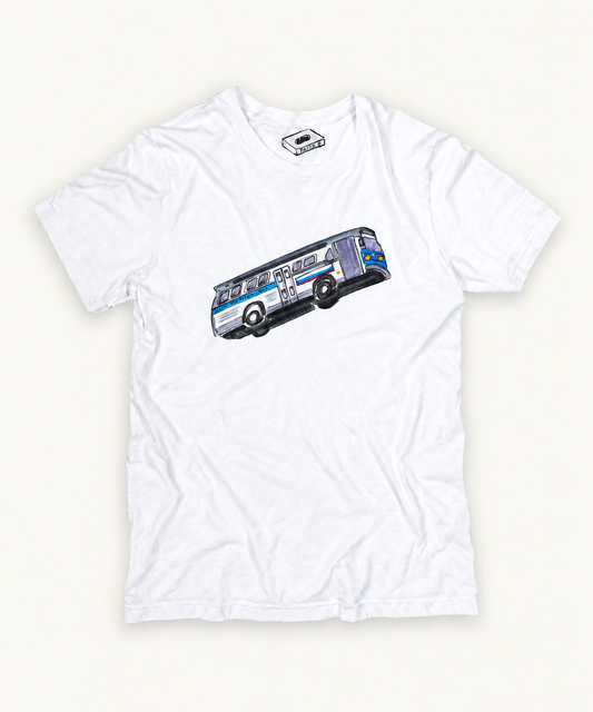 SPEED hand-drawn artwork on white tee with ivory background